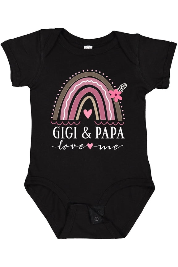 Gigi and Papa Love Me Rainbow Girls Baby Bodysuit