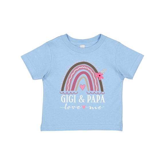 Inktastic Gigi and Papa Love Me Rainbow Girls Toddler T-Shirt