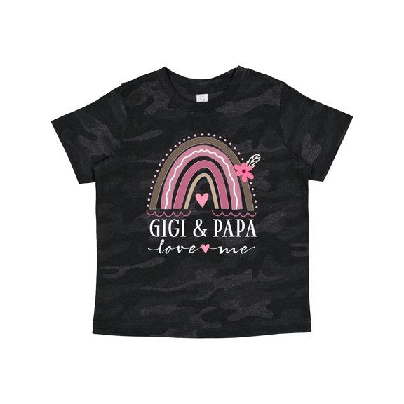 Inktastic Gigi and Papa Love Me Rainbow Girls Toddler T-Shirt