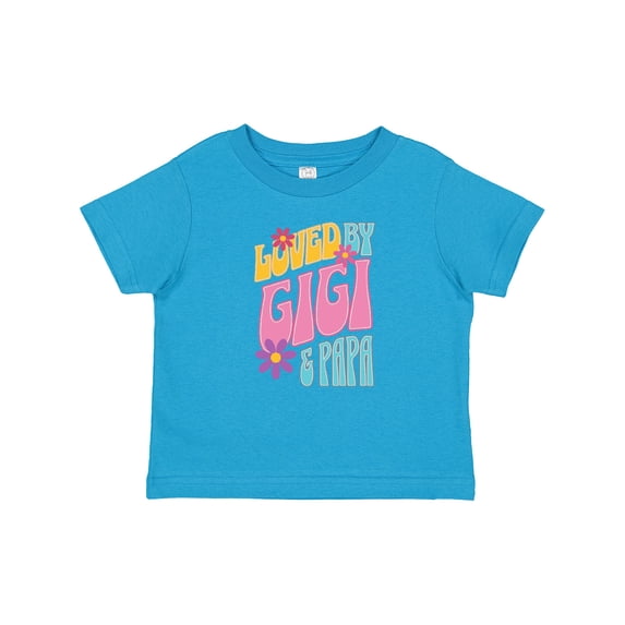 Inktastic Gigi and Papa Love Me Retro Grandchild Girls Baby T-Shirt