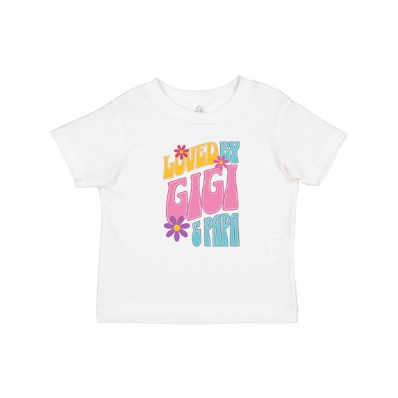 Inktastic Gigi and Papa Love Me Retro Grandchild Girls Baby T-Shirt