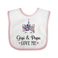 thumbnail image 1 of Inktastic Gigi and Papa Love Me Unicorn Girls Baby Bib, 1 of 4
