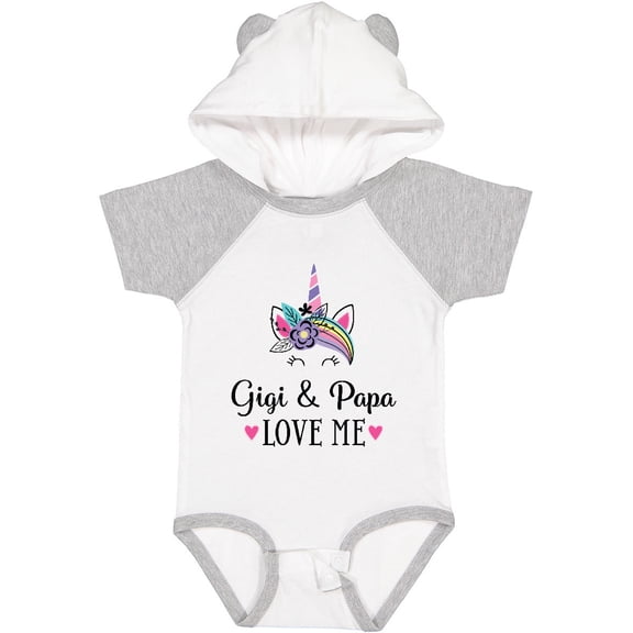 Inktastic Gigi and Papa Love Me Unicorn Girls Baby Bodysuit
