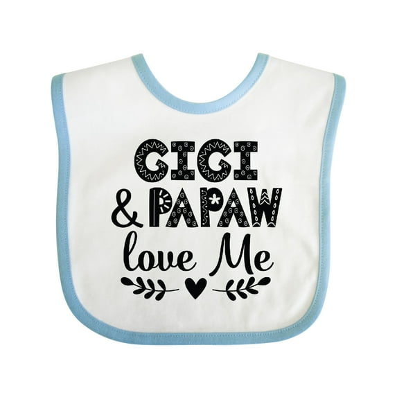 Inktastic Gigi and Papaw Love Me Boys or Girls Baby Bib