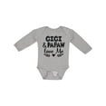 thumbnail image 1 of Inktastic Gigi and Papaw Love Me Boys or Girls Long Sleeve Baby Bodysuit, 1 of 5