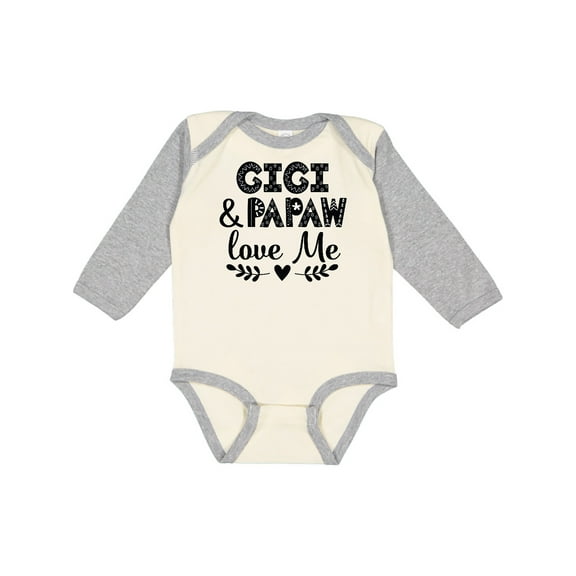 Inktastic Gigi and Papaw Love Me Boys or Girls Long Sleeve Baby Bodysuit