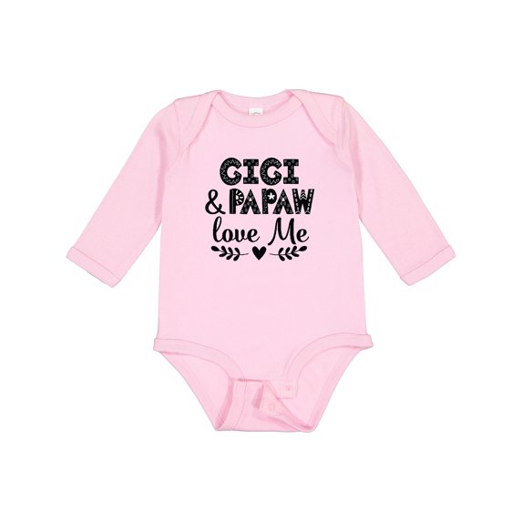 Inktastic Gigi and Papaw Love Me Boys or Girls Long Sleeve Baby Bodysuit