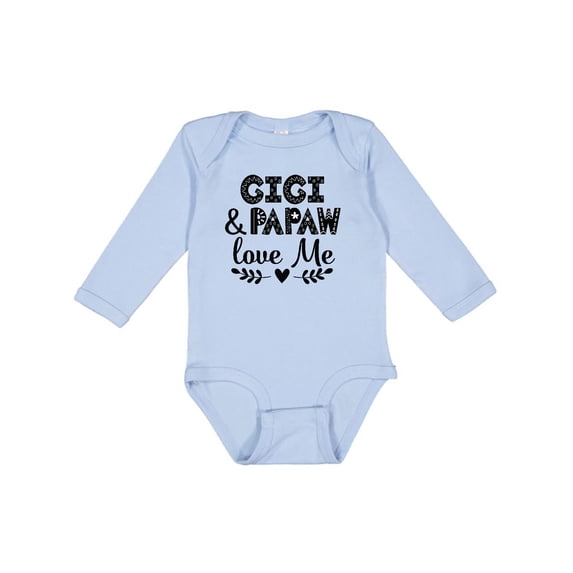 Inktastic Gigi and Papaw Love Me Boys or Girls Long Sleeve Baby Bodysuit