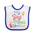 thumbnail image 1 of Inktastic Gigi and Papaw Love Me Grandchild Boys or Girls Baby Bib, 1 of 4