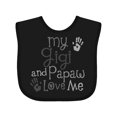 thumbnail image 1 of Inktastic Gigi and Papaw Love Me Grandchild Boys or Girls Baby Bib, 1 of 3