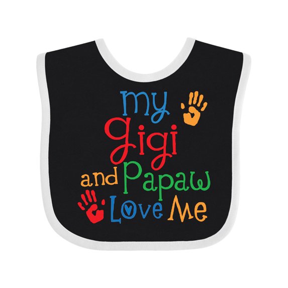 Inktastic Gigi and Papaw Love Me Grandchild Boys or Girls Baby Bib