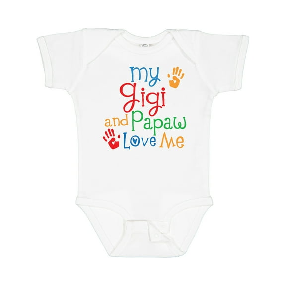 Inktastic Gigi and Papaw Love Me Grandchild Boys or Girls Baby Bodysuit