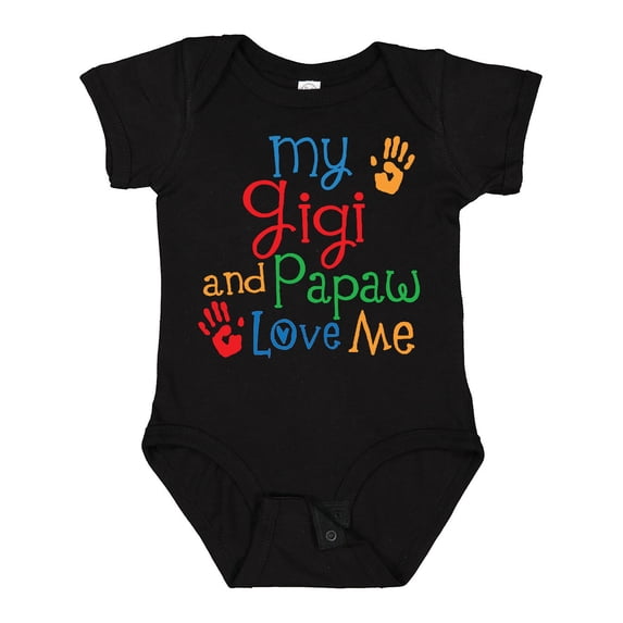 Inktastic Gigi and Papaw Love Me Grandchild Boys or Girls Baby Bodysuit