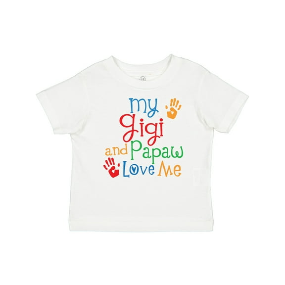 Inktastic Gigi and Papaw Love Me Grandchild Boys or Girls Baby T-Shirt