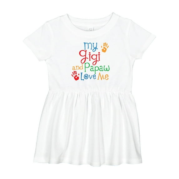 Inktastic Gigi and Papaw Love Me Grandchild Girls Baby Dress