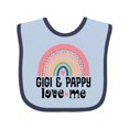 thumbnail image 1 of Inktastic Gigi and Pappy Love Me Grandchild Rainbow Girls Baby Bib, 1 of 4