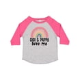 thumbnail image 1 of Inktastic Gigi and Pappy Love Me Grandchild Rainbow Girls Toddler T-Shirt, 1 of 5