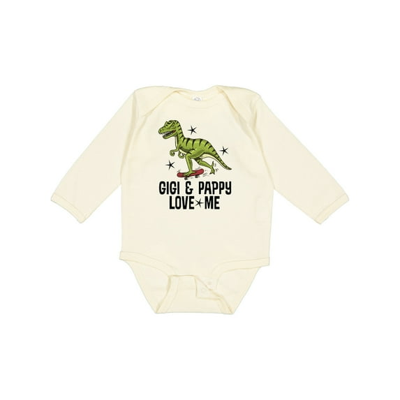 Inktastic Gigi and Pappy Love Me Grandson Boys Long Sleeve Baby Bodysuit