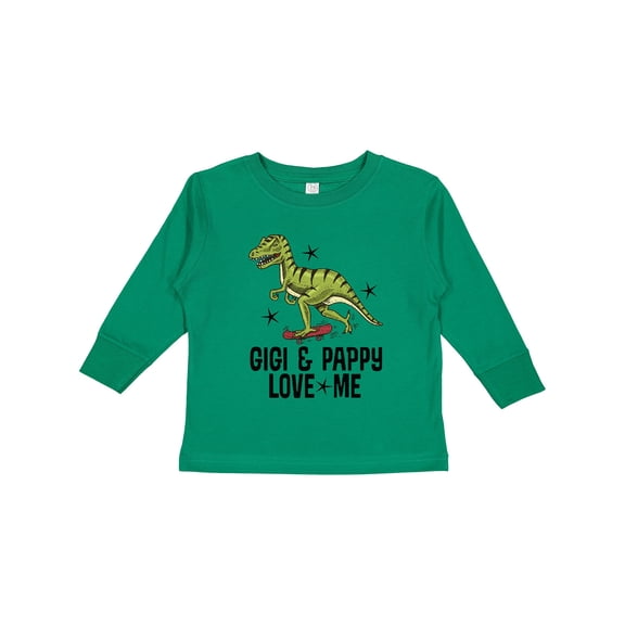 Inktastic Gigi and Pappy Love Me Grandson Boys Long Sleeve Toddler T-Shirt