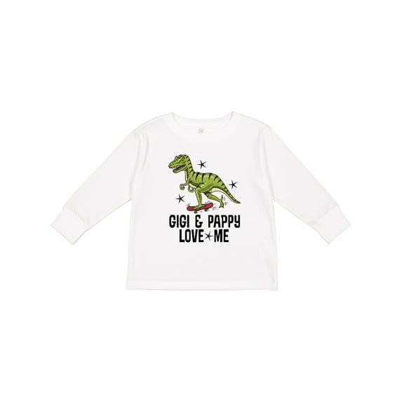 Inktastic Gigi and Pappy Love Me Grandson Boys Long Sleeve Toddler T-Shirt