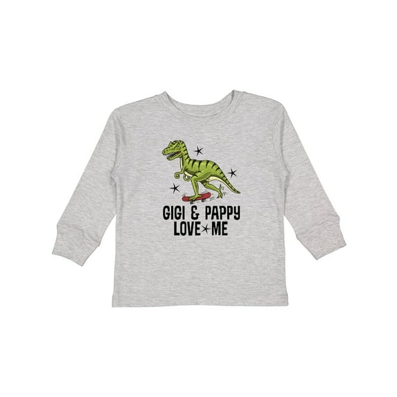 Inktastic Gigi and Pappy Love Me Grandson Boys Long Sleeve Toddler T-Shirt