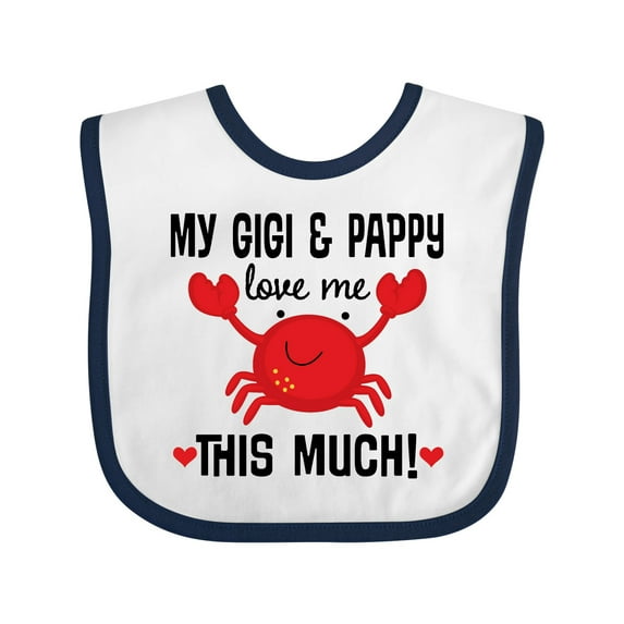 Inktastic Gigi and Pappy Love Me This Much Boys or Girls Baby Bib