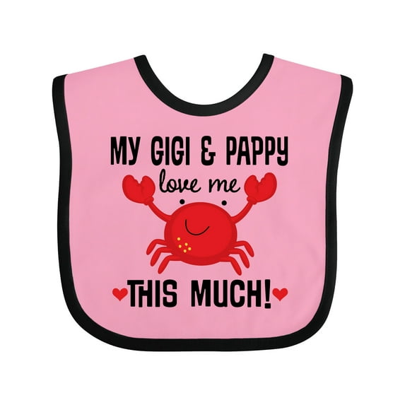 Inktastic Gigi and Pappy Love Me This Much Boys or Girls Baby Bib