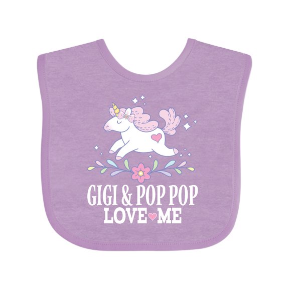 Inktastic Gigi and Pop Pop Unicorn Girls Baby Bib