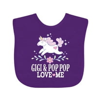 Inktastic Gigi and Pop Pop Unicorn Girls Baby Bib
