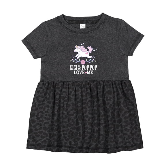 Inktastic Gigi and Pop Pop Unicorn Girls Baby Dress