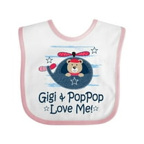 Inktastic Gigi and Poppop Love Me Boys Baby Bib