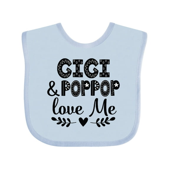 Inktastic Gigi and Poppop Love Me Boys or Girls Baby Bib