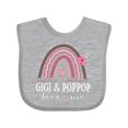 thumbnail image 1 of Inktastic Gigi and Poppop Love Me Rainbow Girls Baby Bib, 1 of 4