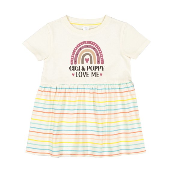Inktastic Gigi and Poppy Granddaughter Rainbow Girls Baby Dress
