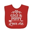 thumbnail image 1 of Inktastic Gigi and Poppy Love Me Boys or Girls Baby Bib, 1 of 4