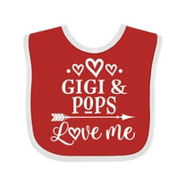 Inktastic Gigi and Pops Love Me Boys or Girls Baby Bib