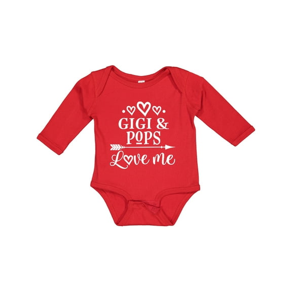 Inktastic Gigi and Pops Love Me Boys or Girls Long Sleeve Baby Bodysuit