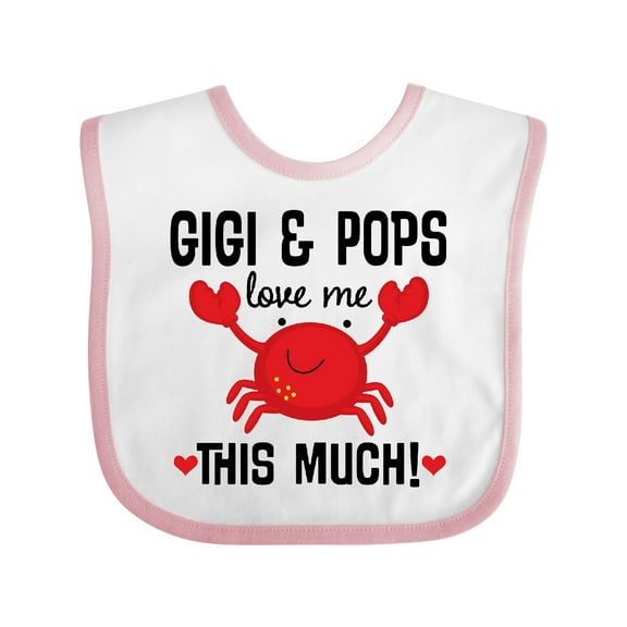 Inktastic Gigi and Pops Love Me Grandchild Boys or Girls Baby Bib