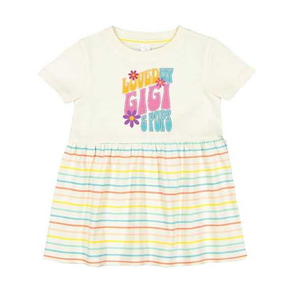 Inktastic Gigi and Pops Love Me Granddaughter Girls Baby Dress