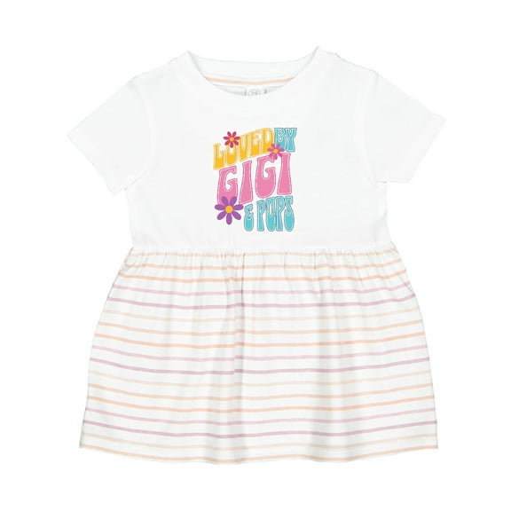 Inktastic Gigi and Pops Love Me Granddaughter Girls Baby Dress