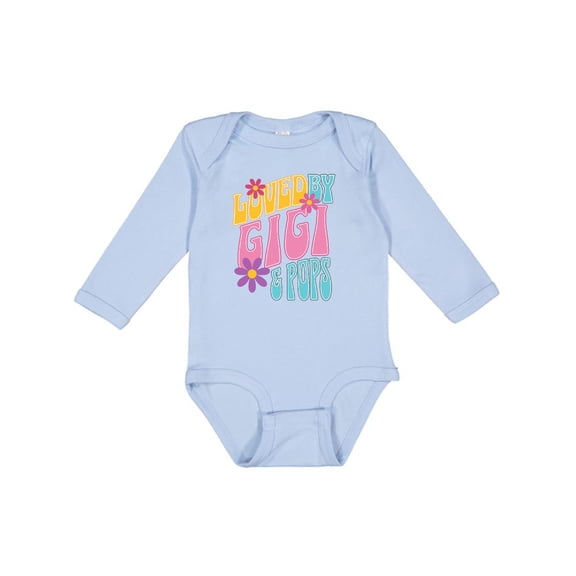 Inktastic Gigi and Pops Love Me Granddaughter Girls Long Sleeve Baby Bodysuit