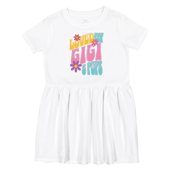 Inktastic Gigi and Pops Love Me Granddaughter Girls Toddler Dress