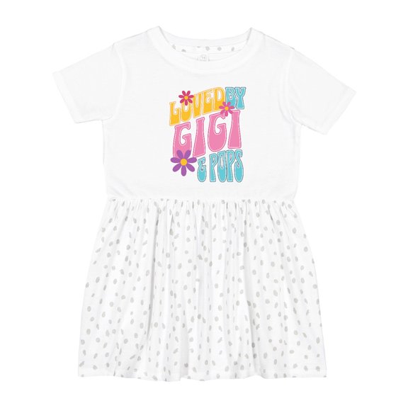 Inktastic Gigi and Pops Love Me Granddaughter Girls Toddler Dress