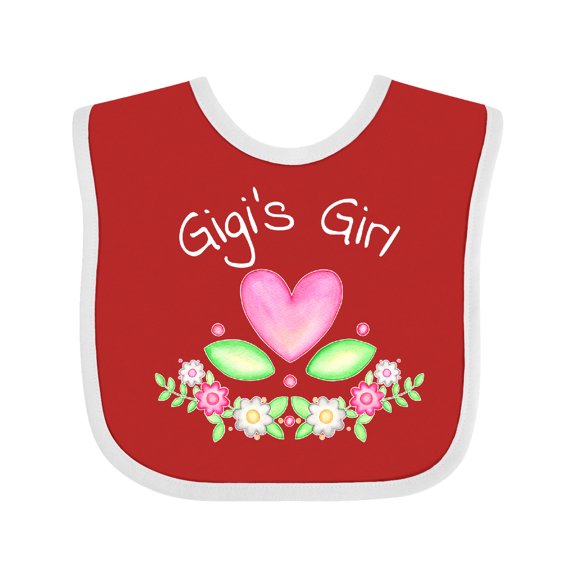 Inktastic Gigi's Girl Heart Flowers Girls Baby Bib