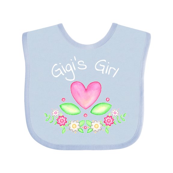 Inktastic Gigi's Girl Heart Flowers Girls Baby Bib
