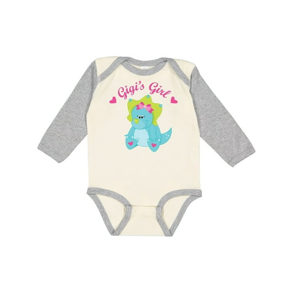 Inktastic Gigi's Girl dinosaur Girls Long Sleeve Baby Bodysuit