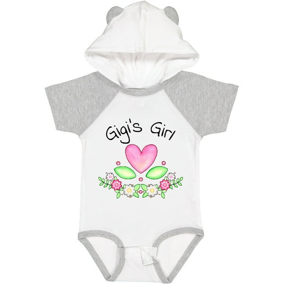 Inktastic Gigi's Girl Heart Flowers Girls Baby Bodysuit