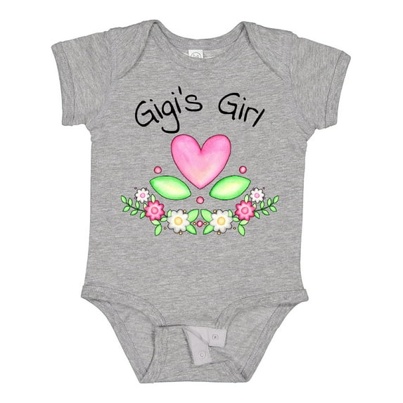 Inktastic Gigi's Girl Heart Flowers Girls Baby Bodysuit