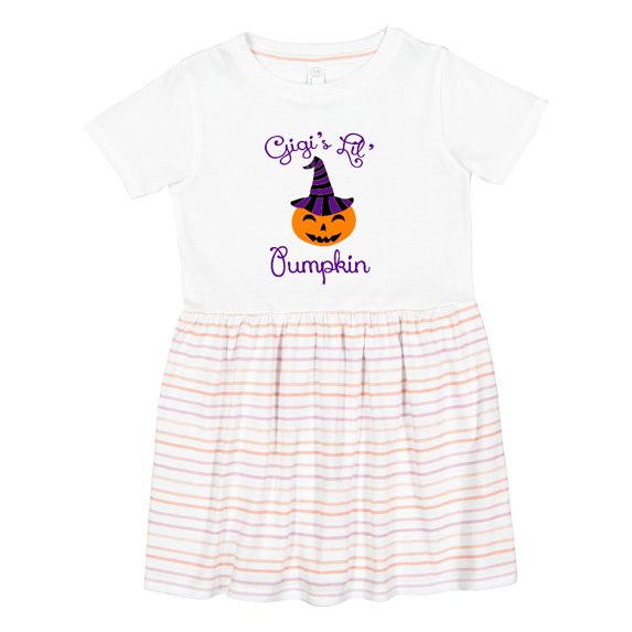 Inktastic Gigi's Lil' Pumpkin Girls Toddler Dress
