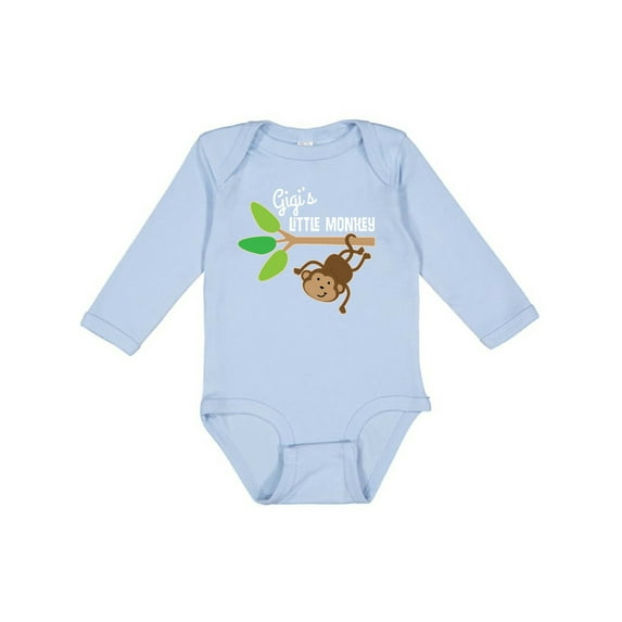 Inktastic Gigi's Little Monkey Grandchild Boys or Girls Long Sleeve Baby Bodysuit